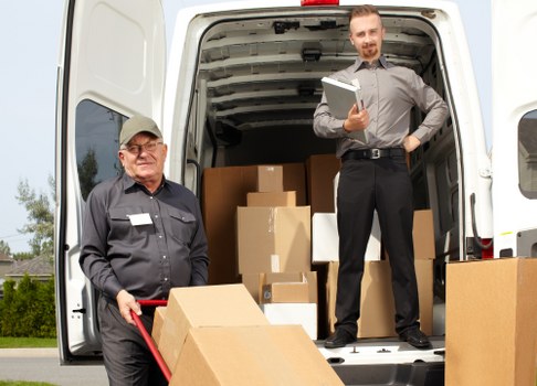 Professional house removals team preparing a Finchley home move
