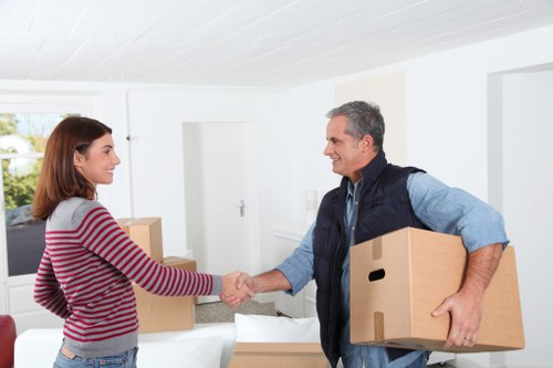Transport of household items with booking and access details noted