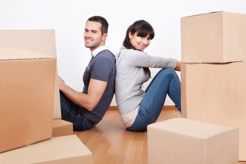 Office relocation items prepared for transport in Finchley
